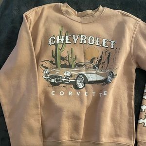 Girls Graphic Sweater- Beige